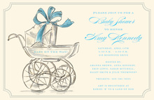 Peeking Baby Boy Invitation