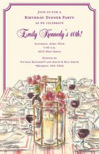 Watercolor Wine and Dine Invitations