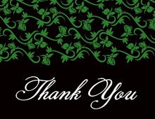 Modern Green Vines Thank You Cards