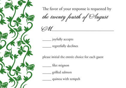 Formal Green Vines Enclosure Cards