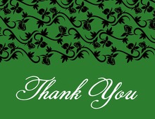 Simple Green Border Thank You Cards