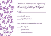 Rich Purple Vines RSVP Cards