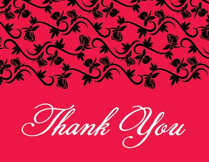 Pink Vines Thank You Cards
