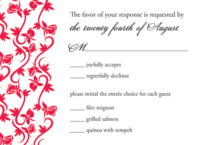 Pink Vines RSVP Cards