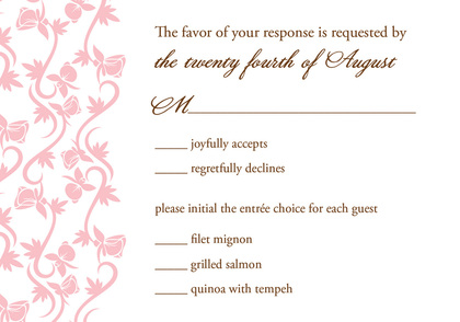 Formal Pink Vines Enclosure Cards