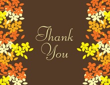 Brown Leafy Flourish Thank You Cards