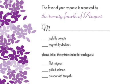 Bright Blooms Lavender-Charcoal Square Wedding Invites