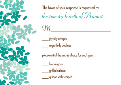 Bright Blooms Green Teal Invitations