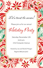 Festive Holiday Red Border Invitation