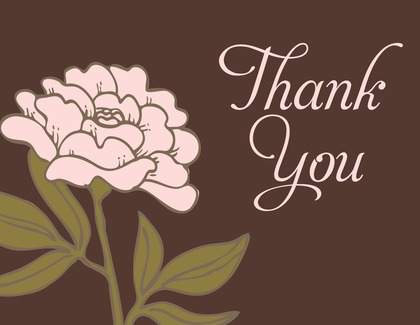 Cream Flower Thank You Cards