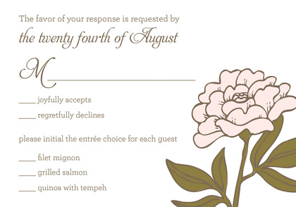 Light Pink Flowers RSVP Cards