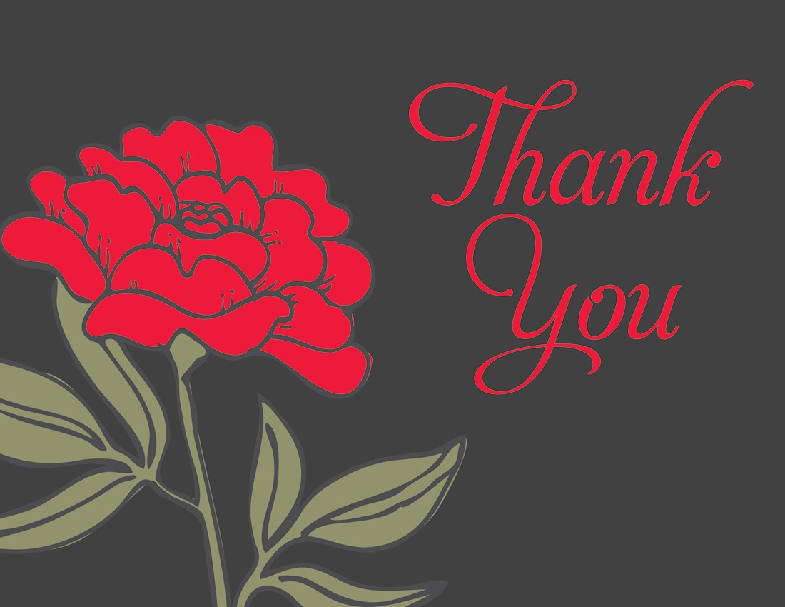 Beauty Red Thank You Cards