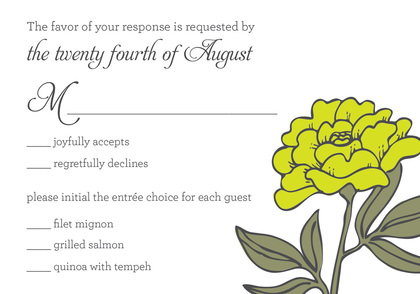 Vintage Carnation Modern Yellow Floral Wedding Invites