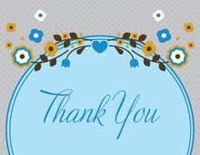 Unique Blue Floral Thank You Cards