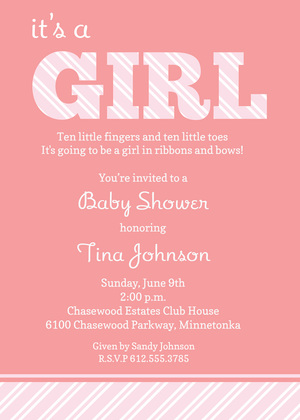 A Baby Shower In Script Invitations