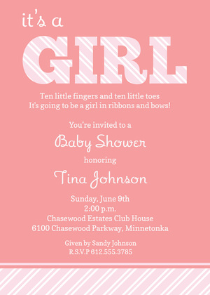 Boy Oh Boy Stripes Script Invitations