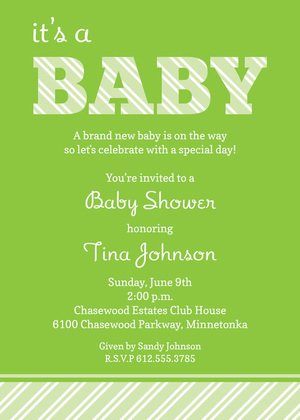 Boy Oh Boy Stripes Script Invitations