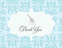 Blue Baby Giraffe Thank You Cards