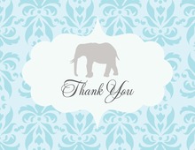 Damask Elephant Thank You Cards