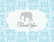 Damask Elephant Thank You Cards