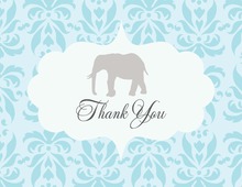 Blue Chevron Elephant Chalkboard Note