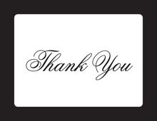 Black Modern Script Thank You Note