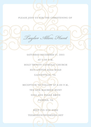 Sot Pink Scroll Cross Religious Invitations
