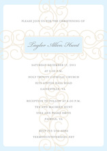 Unique Blue Scroll Cross Religious Invitations