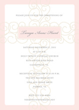 Sot Pink Scroll Cross Religious Invitations