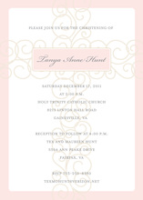 Sot Pink Scroll Cross Religious Invitations