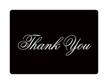 Extra Sunburst Black Thank You Cards