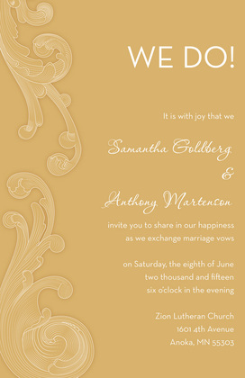 Modern Antique Red Scroll Wedding Holiday Invites