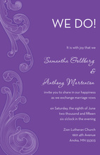 Unique Violet Modern Baroque Wedding Invitations