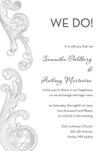 Charming Black Meandering Flourish Formal Invitations