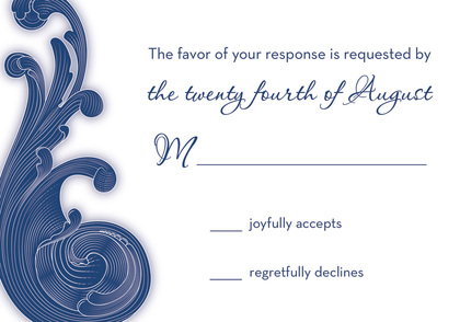 Exquisite Navy Blue Baroque Flourish Stickers