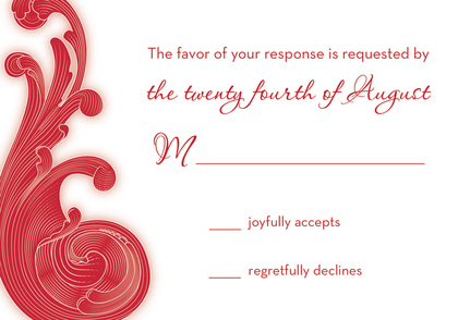 Ruby Baroque Flourish Stickers