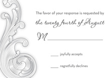 Unique White Scroll RSVP Cards