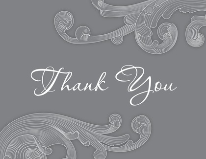 Modern Cream Baroque Shape Thank You Cards