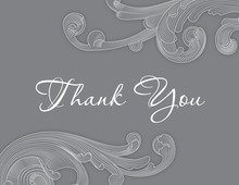 Artistic Grey Baroque Idea Thank You Cards