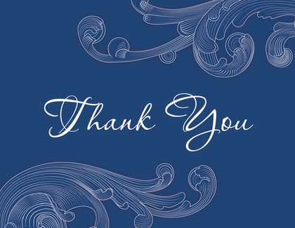 Exquisite Navy Blue Baroque Flourish Stickers