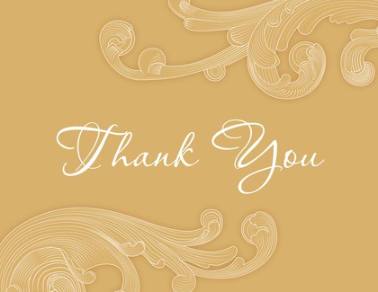 White Charcoal Ornate Baroque Thank You Cards