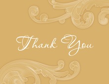 Modern Cream Baroque Shape Thank You Cards