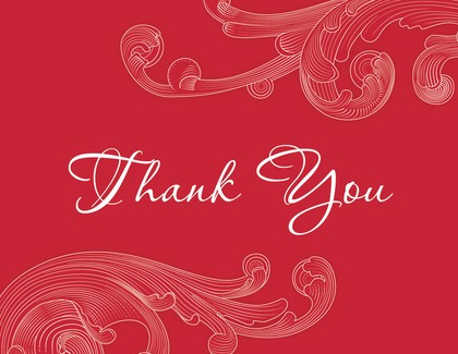 Artistic Grey Baroque Idea Thank You Cards