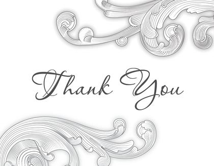 Formal Holiday Red Baroque Thank You Cards
