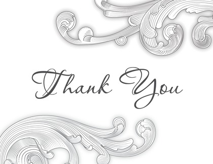 Modern Cream Baroque Shape Thank You Cards