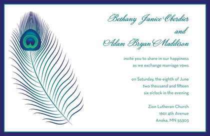 Unique Peacock Feather RSVP Cards