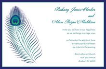 Fine Peacock Feather Classic Symbol Wedding Invites
