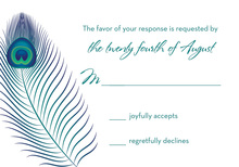 Unique Peacock Feather RSVP Cards