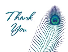 Peacock Feather Thank You Cards