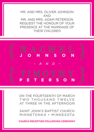 Hot Pink Simple Border Invitation